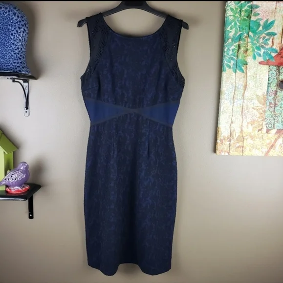 Anthropologie moulinette soeurs Blue Black Lace dress - Picture 5 of 15